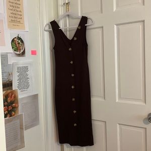 H&M brown midi body con dress